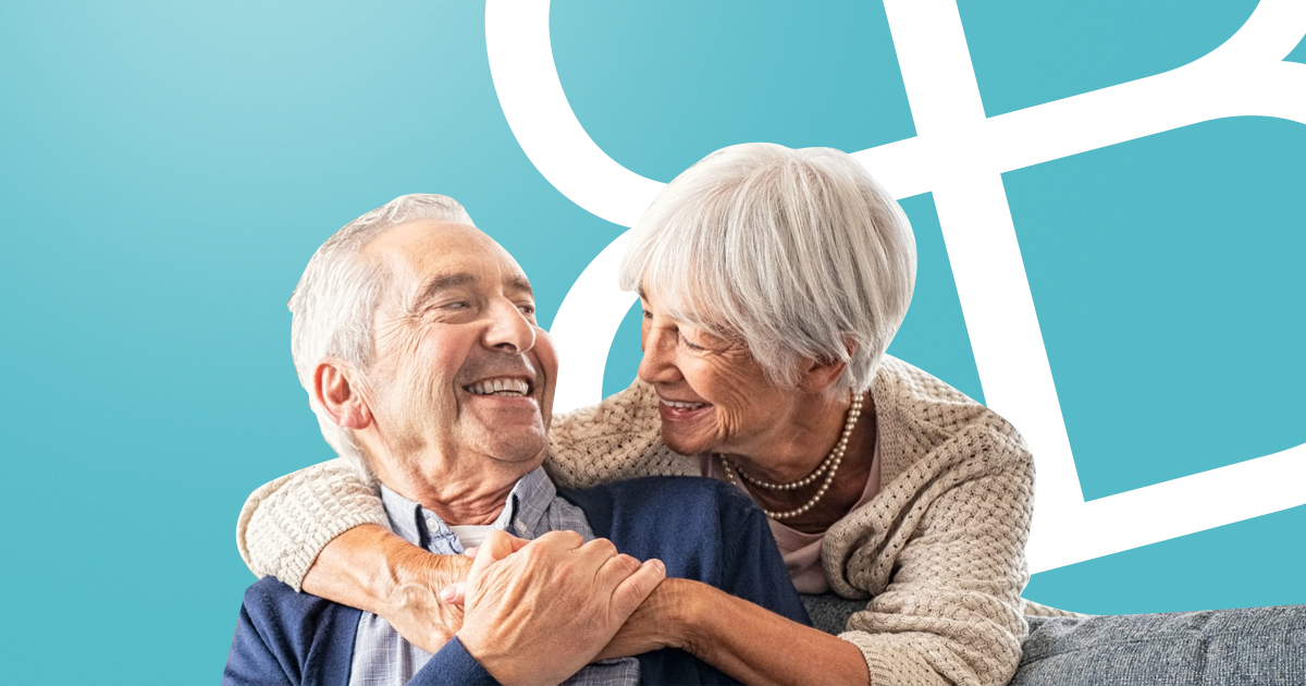 Elderly couple reassuring each other about equity release