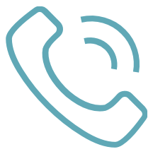 Teal coloured telephone icon