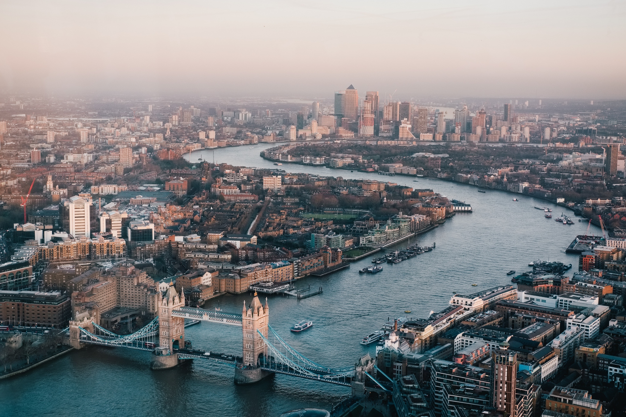 birds eye view of london