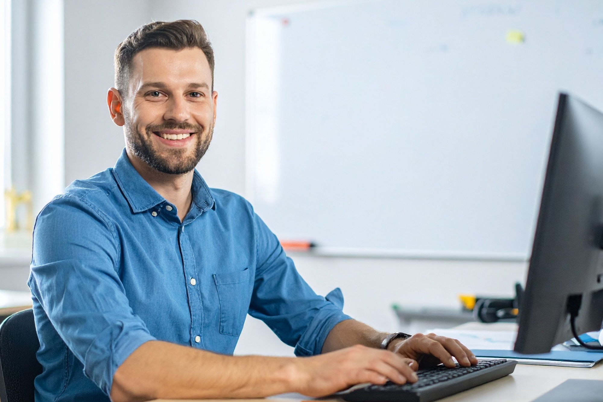 person working on laptop